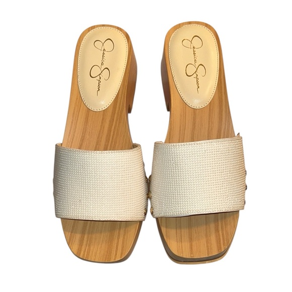 Jessica Simpson White Slip on Sandals(Size 8) - Picture 1 of 10